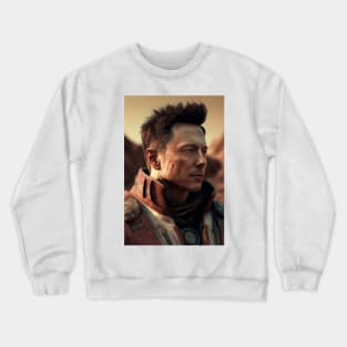 Elon Musk as an Astronaut on Mars Crewneck Sweatshirt